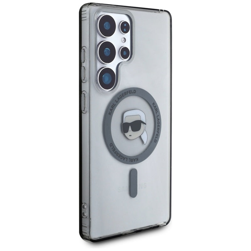 Karl Lagerfeld Mygtuko Karl Galvos Atspausdintas Logotipas MagSafe - Dėklas Samsung Galaxy S25 Ultra (Juodas)