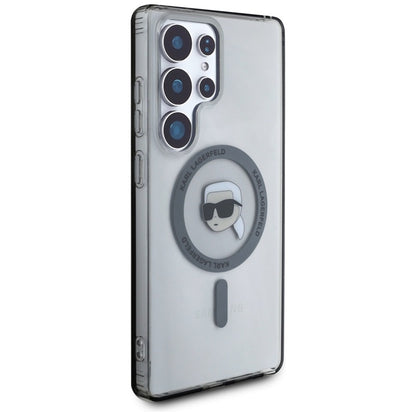 Karl Lagerfeld Mygtuko Karl Galvos Atspausdintas Logotipas MagSafe - Dėklas Samsung Galaxy S25 Ultra (Juodas)