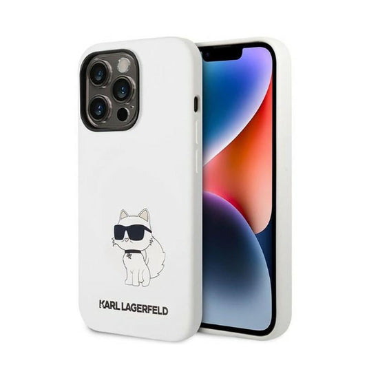 Karl Lagerfeld Silicone NFT Choupette – dėklas, skirtas „iPhone 14 Pro Max“ (baltas)
