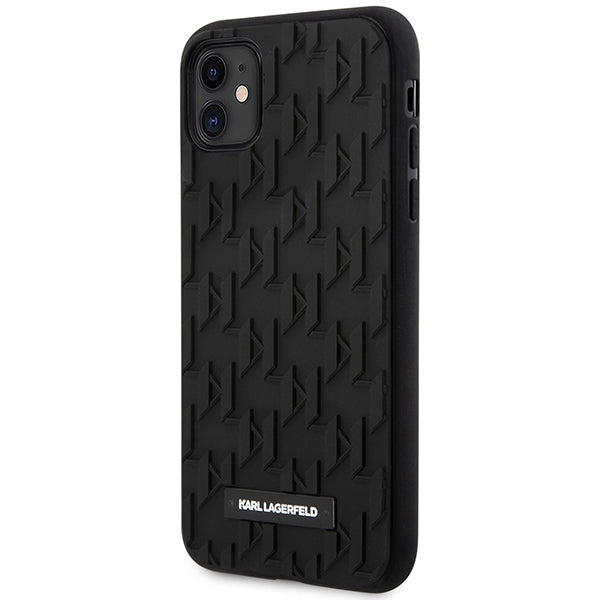 Karl Lagerfeld Monogram 3D raštas – dėklas iPhone 11 (juodas)