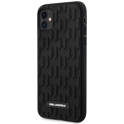 Karl Lagerfeld Monogram 3D raštas – dėklas iPhone 11 (juodas)