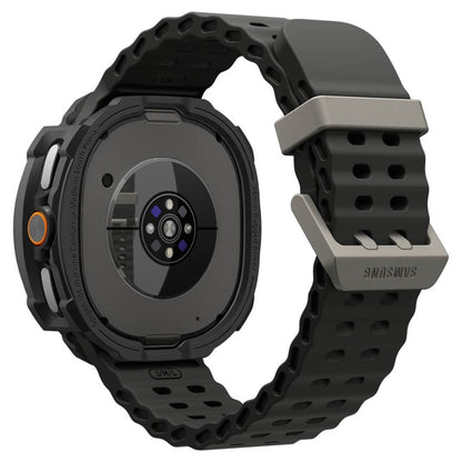Spigen Rugged Armor – Dėklas, skirtas Samsung Galaxy Watch 8 Classic 46 mm (Matinis juodas)