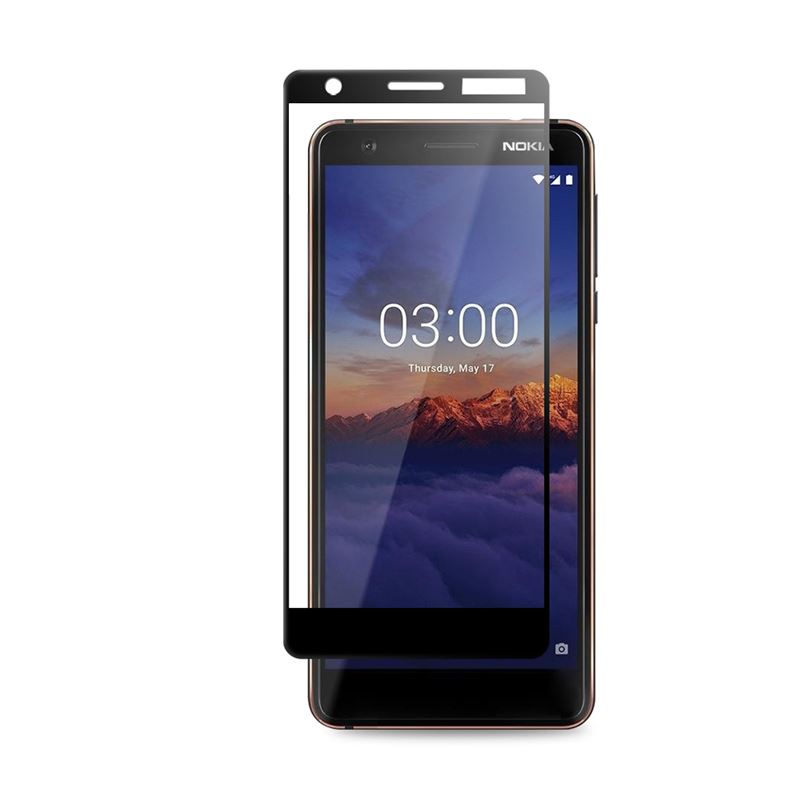 Crong 7D Nano lankstus stiklas – visą ekraną dengianti hibridinė 9H ekrano apsauga Nokia 3.1