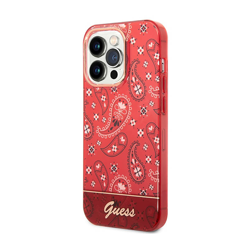 Guess Bandana Paisley – Dėklas iPhone 14 Pro Max (raudonas)