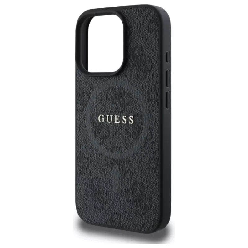 Guess 4G Ring Classic Logo MagSafe – dėklas, skirtas iPhone 16 Pro Max (juodas)