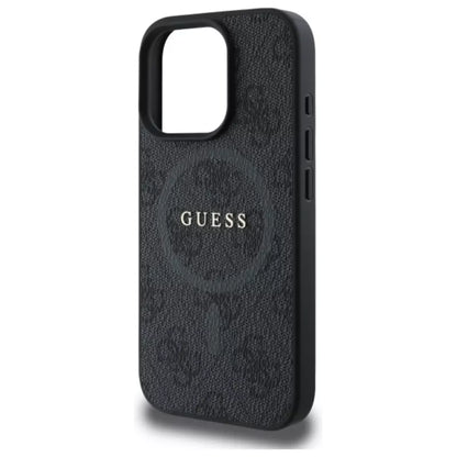 Guess 4G Ring Classic Logo MagSafe – dėklas, skirtas iPhone 16 Pro Max (juodas)