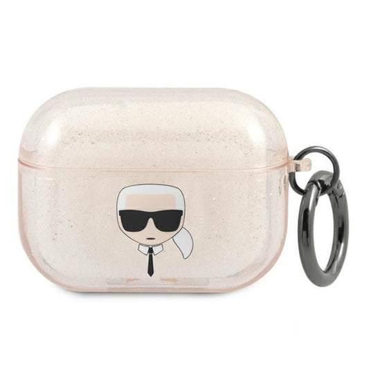 Karl Lagerfeld Karl Head Glitter – Dėklas, skirtas „Airpods Pro“ („Gold“)