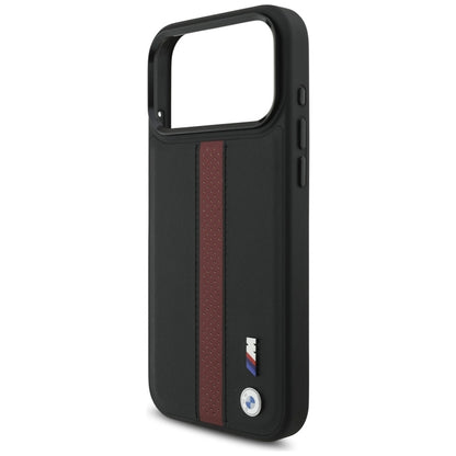 BMW M Perforated Stripe Logo MagSafe dėklas – iPhone 17 Pro Max (Raudonas)