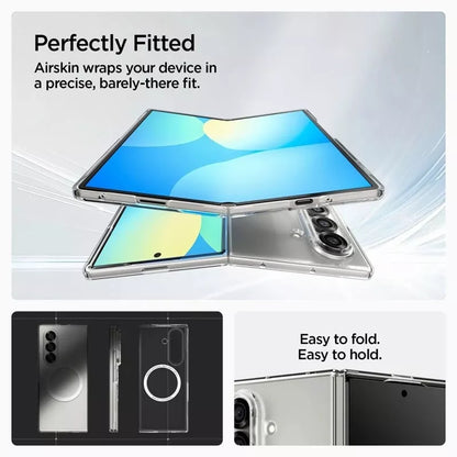 Spigen Airskin Mag MagSafe dėklas Samsung Galaxy Z Fold 7 (Skaidrus/Baltas)