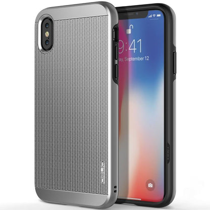 Obliq Slim Meta – dėklas, skirtas iPhone Xs / X (satino sidabro spalva)