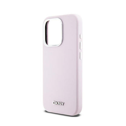DKNY Liquid Silicone Small Metal Logo MagSafe - dėklas iPhone 14 Pro (rožinis)