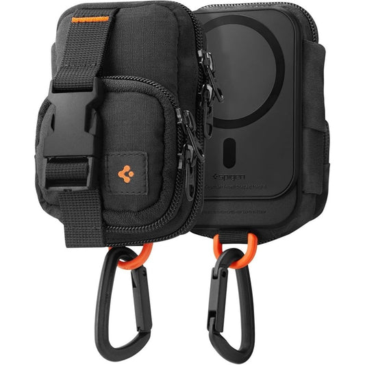 Spigen Snap Zip MagFit dėklas / Kompaktiškas krepšys / Magnetinis organizatorius MagSafe (Juodas)