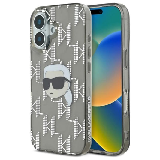 Karl Lagerfeld IML Karl Head Electroplated – dėklas, skirtas „iPhone 16“ (juodas)