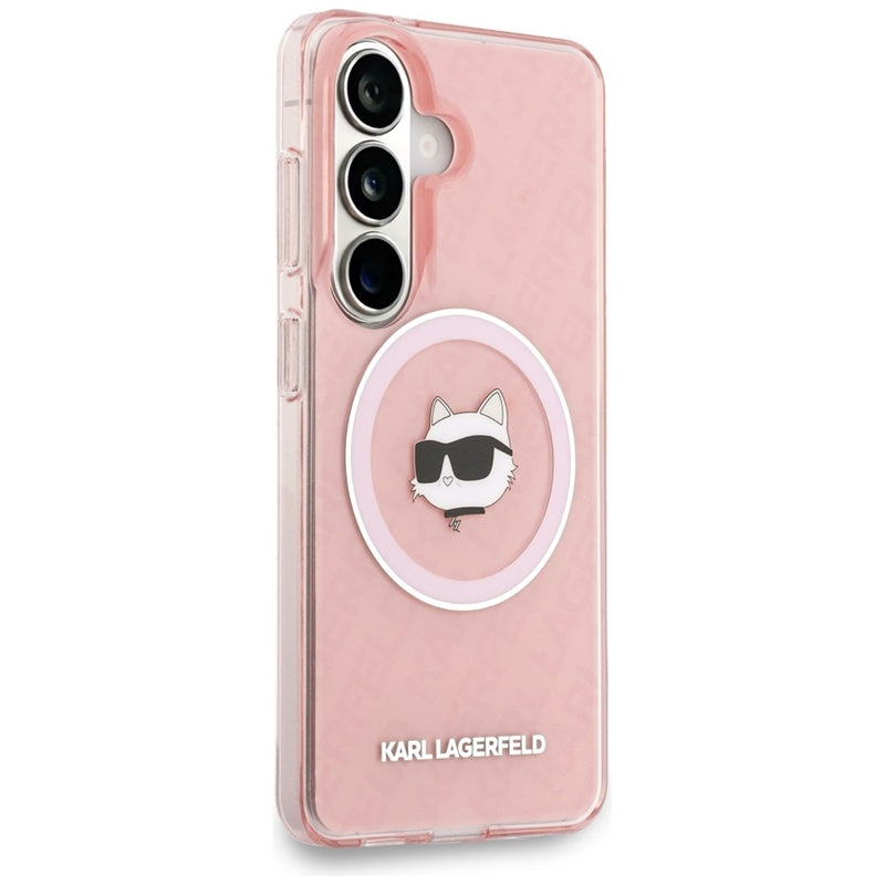 Karl Lagerfeld IML Repeated Choupette MagSafe dėklas, skirtas Samsung Galaxy S26+ (rožinis)