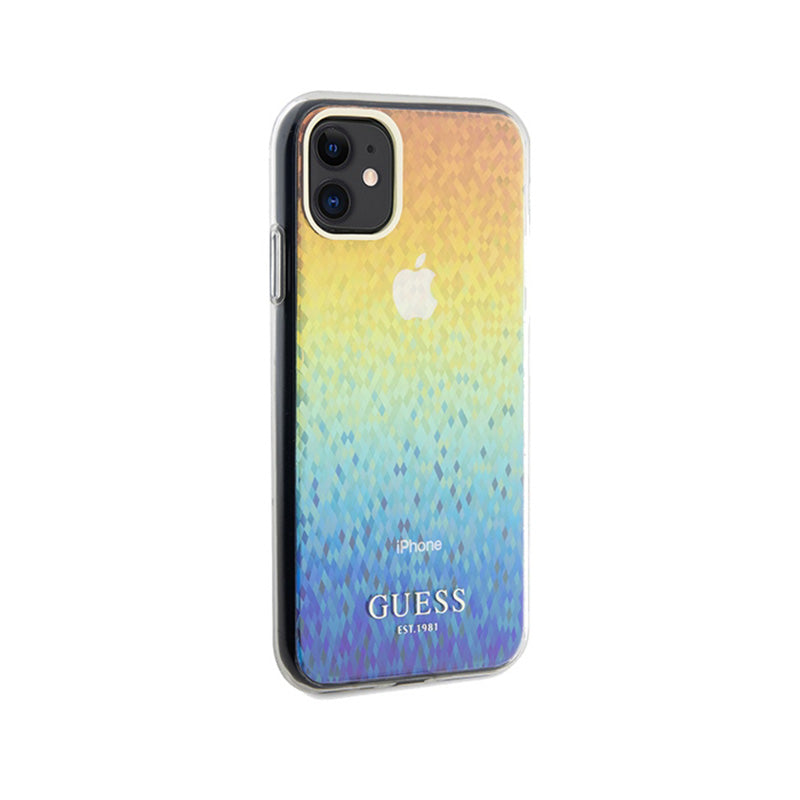 Guess IML Faceted Mirror Disco Vaivorykštinis – „iPhone 11“ dėklas (vaivorykštinis)