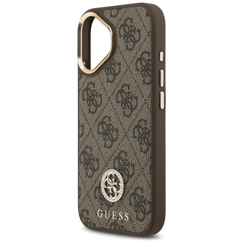 Guess 4G Strass Logotipas MagSafe - dėklas iPhone 17 (Rudos)