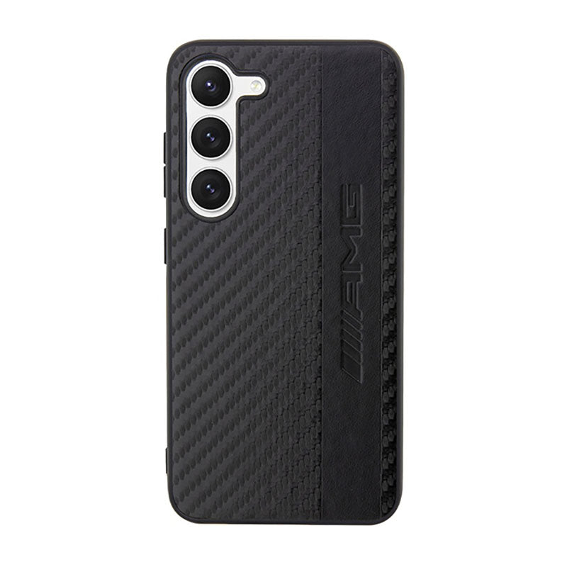 AMG Carbon Stripe & Embossed - Dėklas, skirtas Samsung Galaxy S23 (juodas)