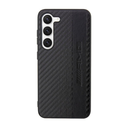AMG Carbon Stripe & Embossed - Dėklas, skirtas Samsung Galaxy S23 (juodas)