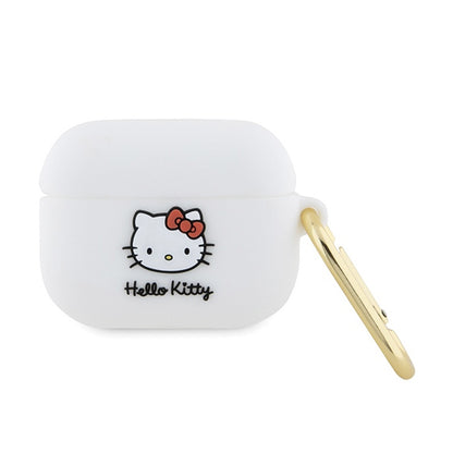 Hello Kitty silikoninis 3D „Kitty“ galvos dėklas, skirtas „AirPods Pro“ (baltas)