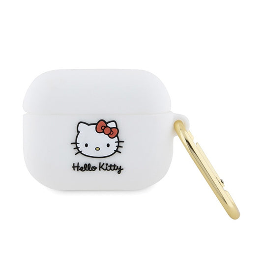 Hello Kitty silikoninis 3D „Kitty“ galvos dėklas, skirtas „AirPods Pro“ (baltas)