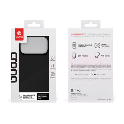Crong Color Cover Magnetic dėklas - MagSafe iPhone 17 Pro Max dėklas (Juodas)