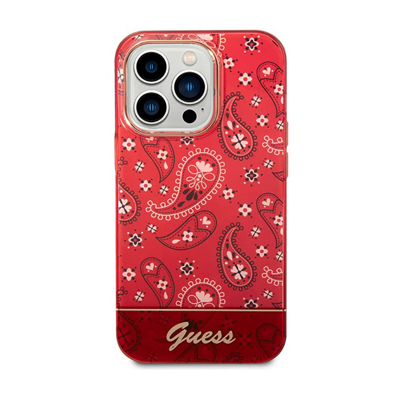 Guess Bandana Paisley – Dėklas iPhone 14 Pro Max (raudonas)