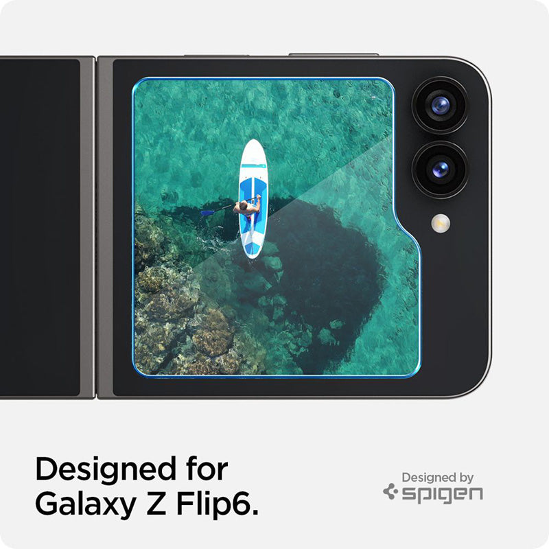 Spigen Glas.TR EZ Fit 2-Pack - Apsauginis grūdintas stiklas, skirtas Samsung Galaxy Z Flip 6 / 7 FE (2 vnt.)