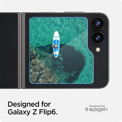 Spigen Glas.TR EZ Fit 2-Pack - Apsauginis grūdintas stiklas, skirtas Samsung Galaxy Z Flip 6 / 7 FE (2 vnt.)