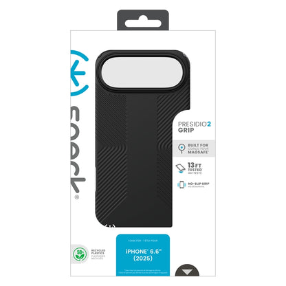 Speck Presidio2 Grip MagSafe - iPhone dėklas (juoda / slyvio pilka / balta)