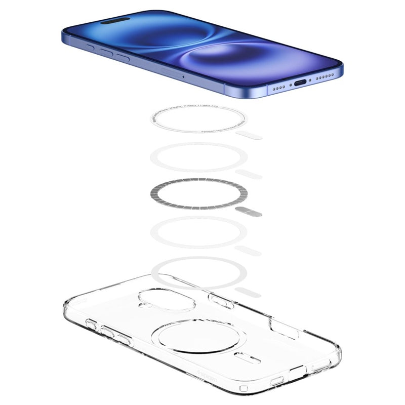 Spigen Liquid Crystal Mag MagSafe – „iPhone 16“ dėklas (skaidrus)