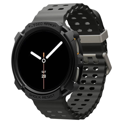 Spigen Rugged Armor Dėklas, skirtas Samsung Galaxy Watch 8 44 mm (Matinė juoda)