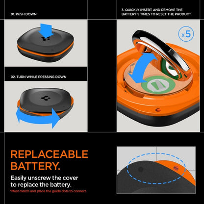 Spigen TagMe „Bluetooth“ sekiklis – raktų, kuprinės, krepšio ieškiklis, veikiantis su „Apple Find My“ (juodas)