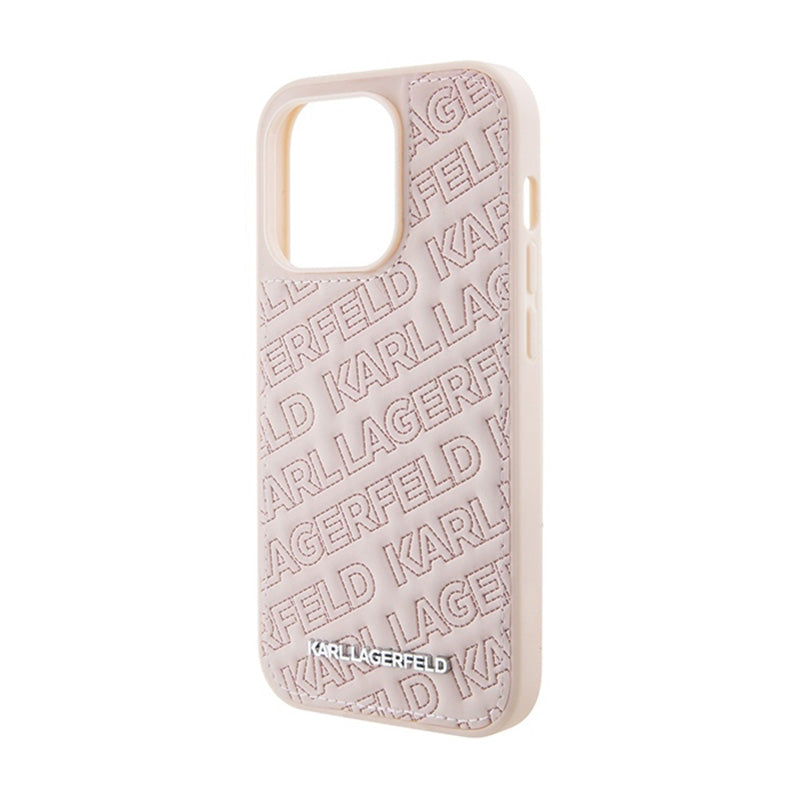 Karl Lagerfeld Quilted K Pattern – „iPhone 15 Pro Max“ dėklas (rožinis)