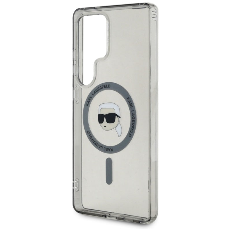 Karl Lagerfeld Mygtuko Karl Galvos Atspausdintas Logotipas MagSafe - Dėklas Samsung Galaxy S25 Ultra (Juodas)