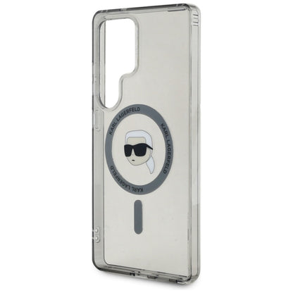 Karl Lagerfeld Mygtuko Karl Galvos Atspausdintas Logotipas MagSafe - Dėklas Samsung Galaxy S25 Ultra (Juodas)