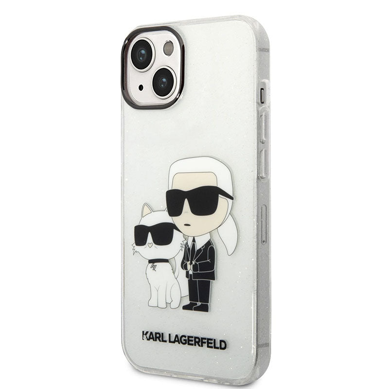 Karl Lagerfeld IML blizgantis NFT Karl & Choupette – dėklas, skirtas iPhone 14 Plus (skaidrus)