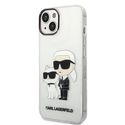 Karl Lagerfeld IML blizgantis NFT Karl & Choupette – dėklas, skirtas iPhone 14 Plus (skaidrus)