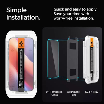 Spigen GLAS.TR EZ FIT Privacy – Grūdintas stiklas su privatumo filtru, skirtas iPhone 16 Pro