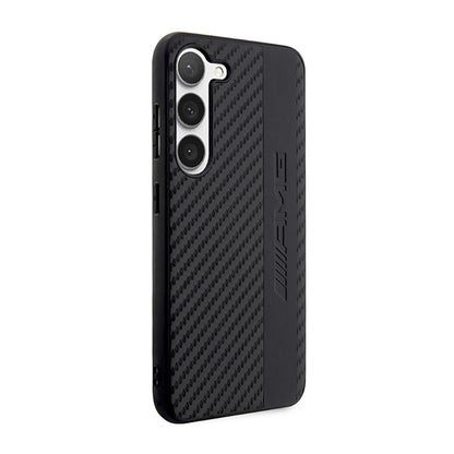 AMG Carbon Stripe & Embossed - Dėklas, skirtas Samsung Galaxy S23 (juodas)
