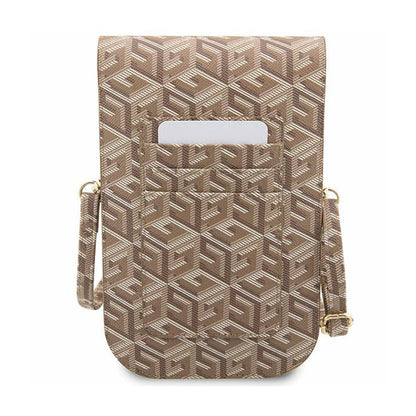 Guess GCube Stripe telefono krepšys - Krepšys su išmaniojo telefono skyriumi (Ruda)