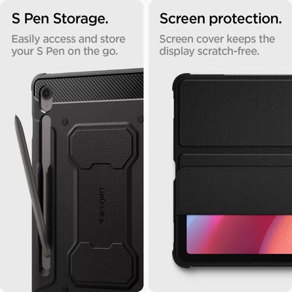 Spigen Rugged Armor Pro – dėklas, skirtas „Samsung Galaxy Tab S10 FE+ 13,1 colio“ (juodas)