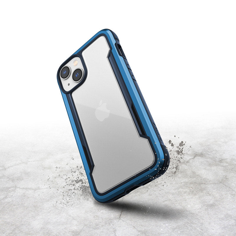X-Doria Raptic Shield – Aliuminio dėklas, skirtas iPhone 14 (atlaiko kritimą iš 3 m aukščio) (jūros mėlyna)