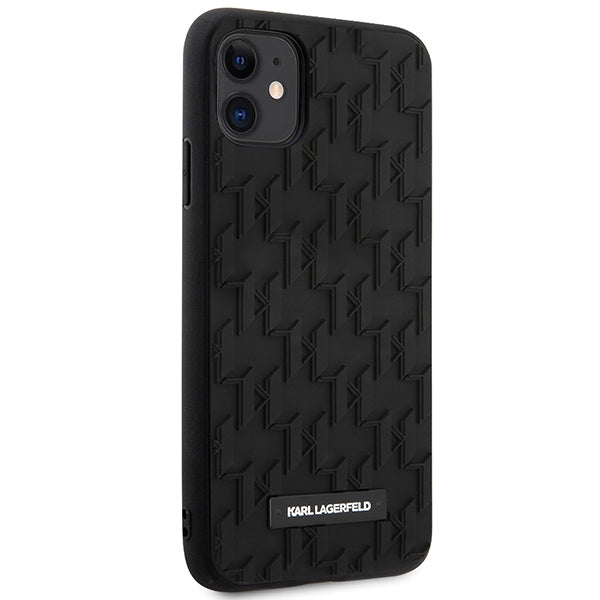 Karl Lagerfeld Monogram 3D raštas – dėklas iPhone 11 (juodas)