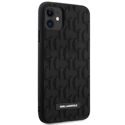 Karl Lagerfeld Monogram 3D raštas – dėklas iPhone 11 (juodas)