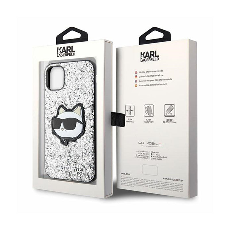 Karl Lagerfeld NFT Glitter Choupette Patch – dėklas, skirtas iPhone 11 (sidabrinis)