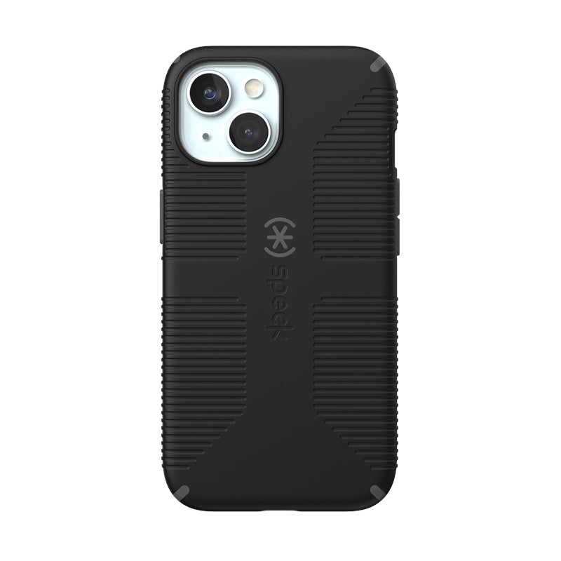 Speck Candyshell Grip MagSafe dėklas - iPhone 17e / 16e / 15 / 14 / 13 (Juodas / Skalūno pilkos)