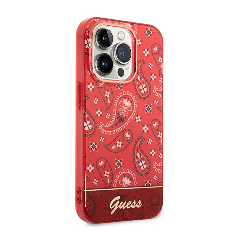 Guess Bandana Paisley – Dėklas iPhone 14 Pro Max (raudonas)