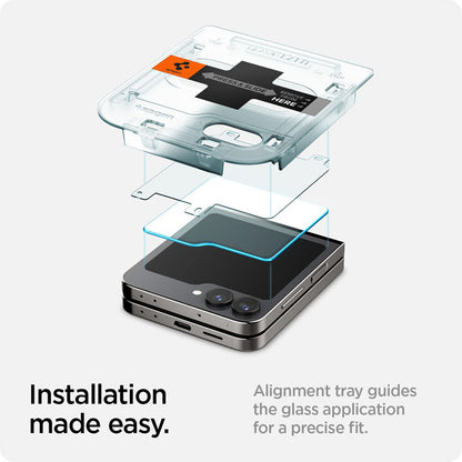 Spigen Glas.TR EZ Fit 2-Pack - Apsauginis grūdintas stiklas, skirtas Samsung Galaxy Z Flip 6 / 7 FE (2 vnt.)