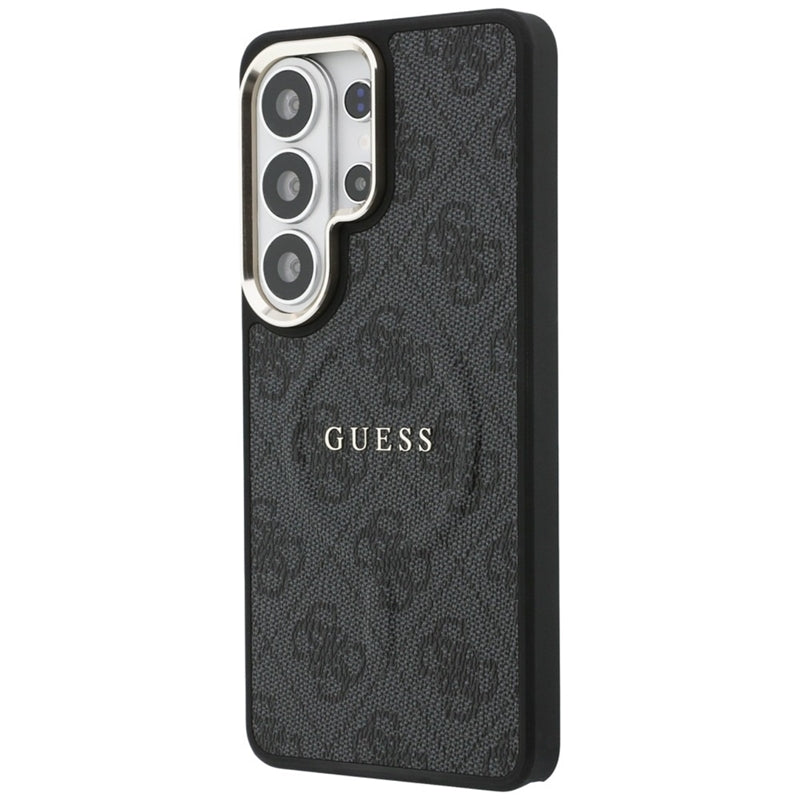 Guess 4G Reljefinis Žiedas MagSafe - Dėklas Samsung Galaxy S26 Ultra (Juodas)