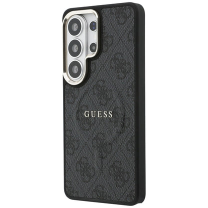 Guess 4G Reljefinis Žiedas MagSafe - Dėklas Samsung Galaxy S26 Ultra (Juodas)